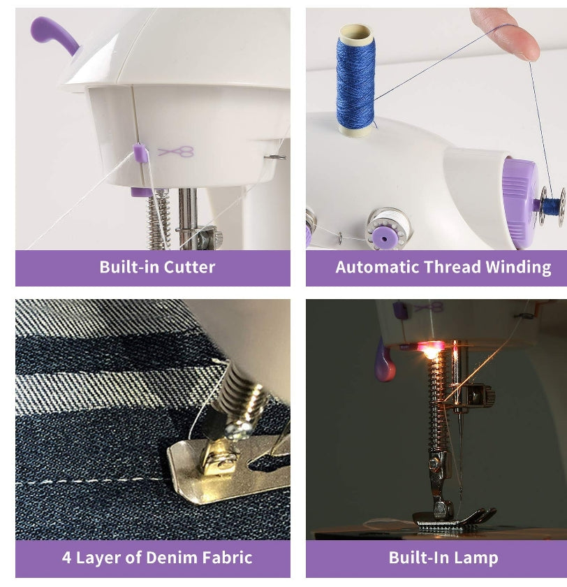 Maquina De Coser Portátil Mini Sewing Machine 4 In1