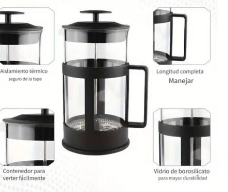 Prensa Francesa 800ml ☕ Café Intenso y Aromático en Casa