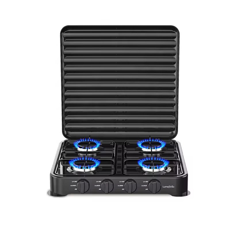 Estufa a Gas SOKANY 6004 de 4 Puestos 🔥 Cocina Más Rápido con Parrilla Integrada