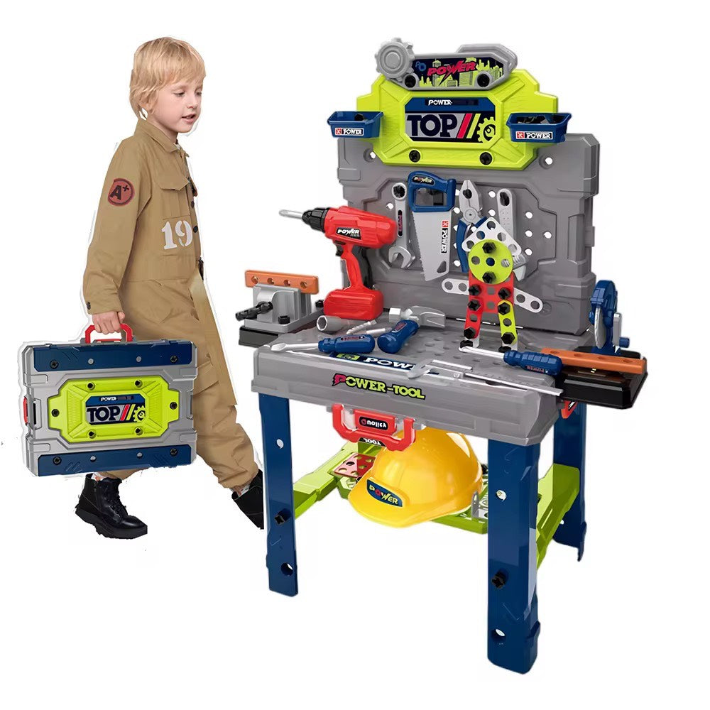 Juego de Herramientas Infantil 2 en 1 de 132 Piezas 🛠️ Mesa Taller con Sonido