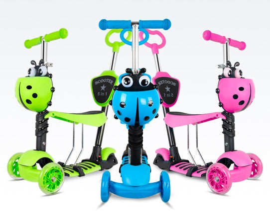 Scooter Infantil 3 en 1 con Silla 🛴 Patineta Ajustable para Niños