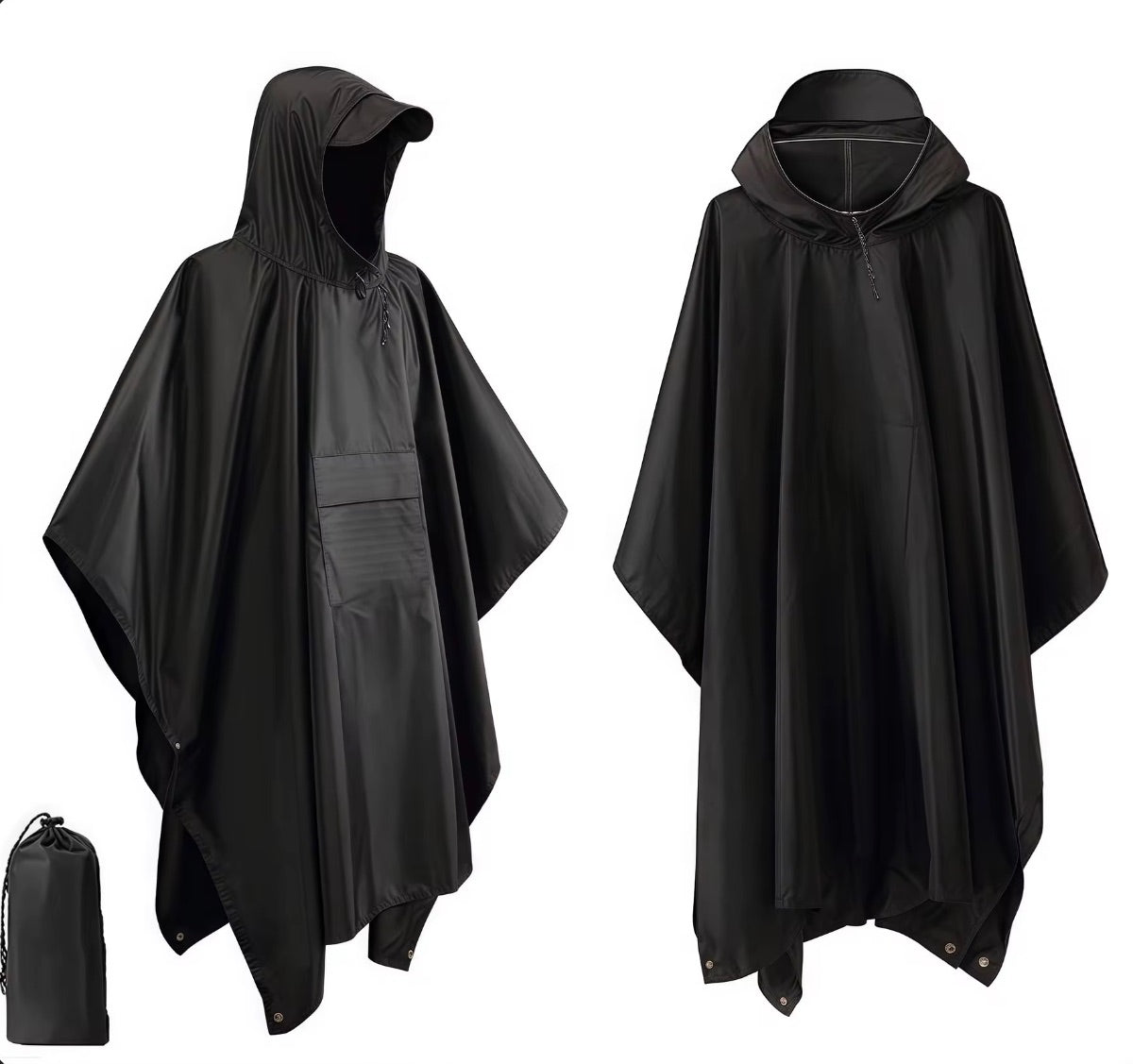 Poncho Impermeable con Capucha 🌧 Protección Total Contra la Lluvia + Bolsa de Transporte