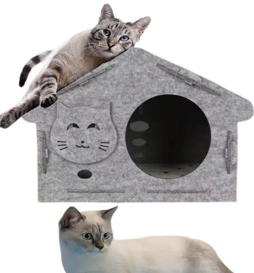 Casa para Gatos 🐱 Refugio Cómodo y Divertido para Descanso y Juego