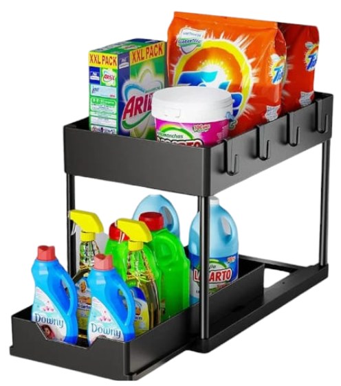 Organizador de Detergentes 2 Niveles 🧴 Ahorra Espacio y Mantén Todo Ordenado