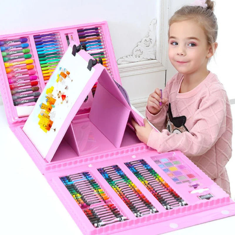 Set Kit Arte Niños Maleta Crayon Acuarela Plumon 208 Piezas