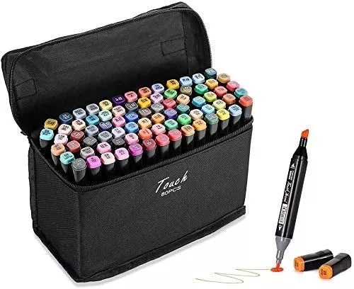 Marcadores Profesionales Doble Punta 🎨 80 Colores a Base de Alcohol