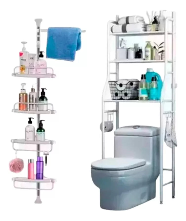 Combo Organizador Y Esquinero Baño Ducha