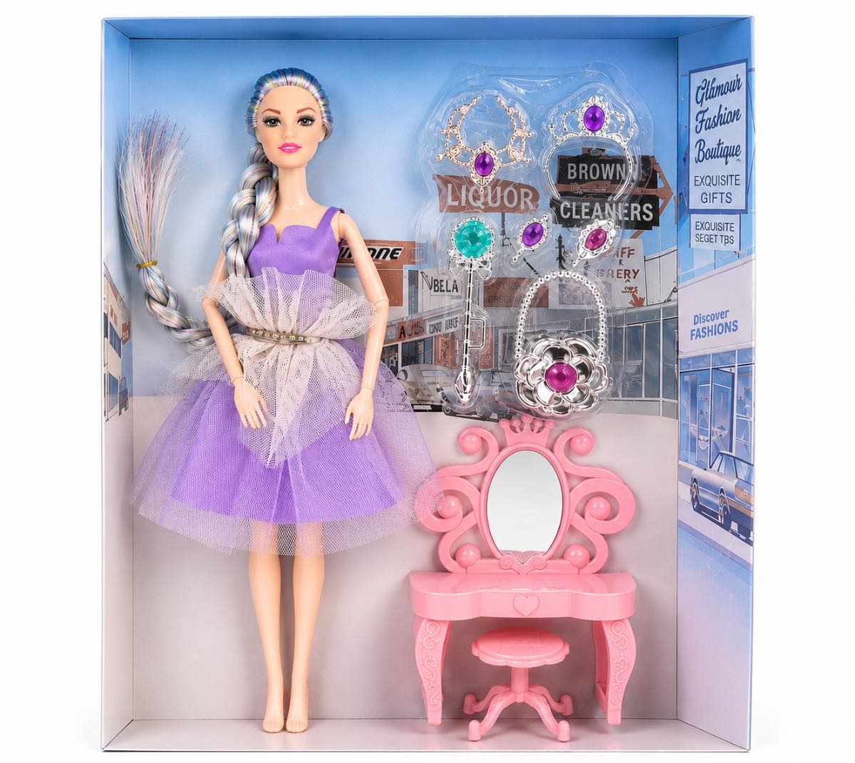 Muñeca Fashion con Tocador y Accesorios 👗 Juego Infantil de Belleza y Fantasía