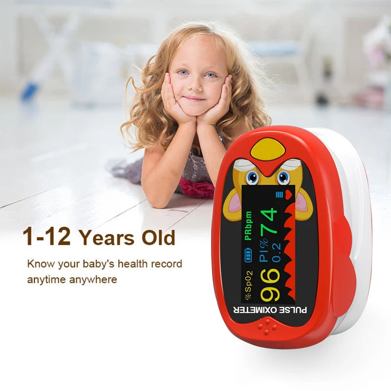 Oxímetro Pediátrico de Dedo 👶 Medición de Oxígeno y Pulso para Niños