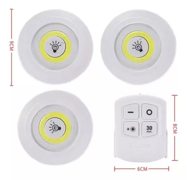 Lámparas Luz Led X3 Portátil Inalámbricas Adhesivas +control