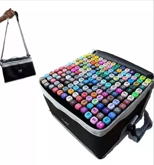 Set de 168 Marcadores Touch 🎨 Doble Punta con Estuche