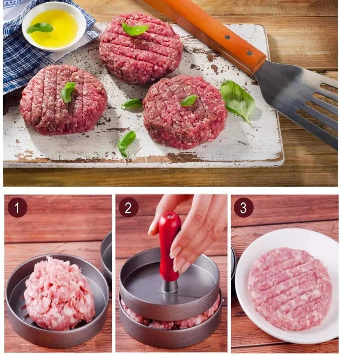 Molde Prensa para Hamburguesas 🍔 Forma Hamburguesas Perfectas en Casa