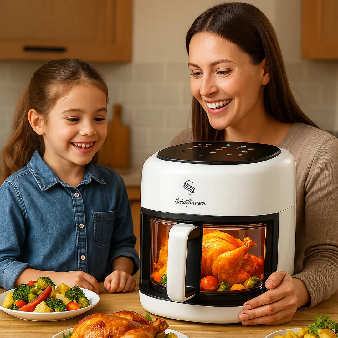 Freidora de Aire Schaffhausen 8L 🍟 Cocina Rápido y Sin Aceite – Color Blanco