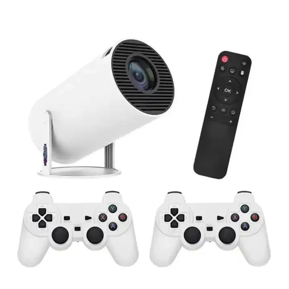 (1)Proyector Profesional 2 En 1 Con Juegos Y Controles + 1000 juegos