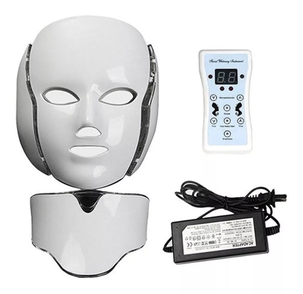 Máscara LED de Fototerapia Facial 💆♀️ Rejuvenecimiento para Rostro y Cuello