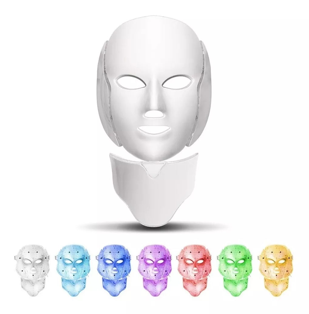 Máscara LED de Fototerapia Facial 💆♀️ Rejuvenecimiento para Rostro y Cuello
