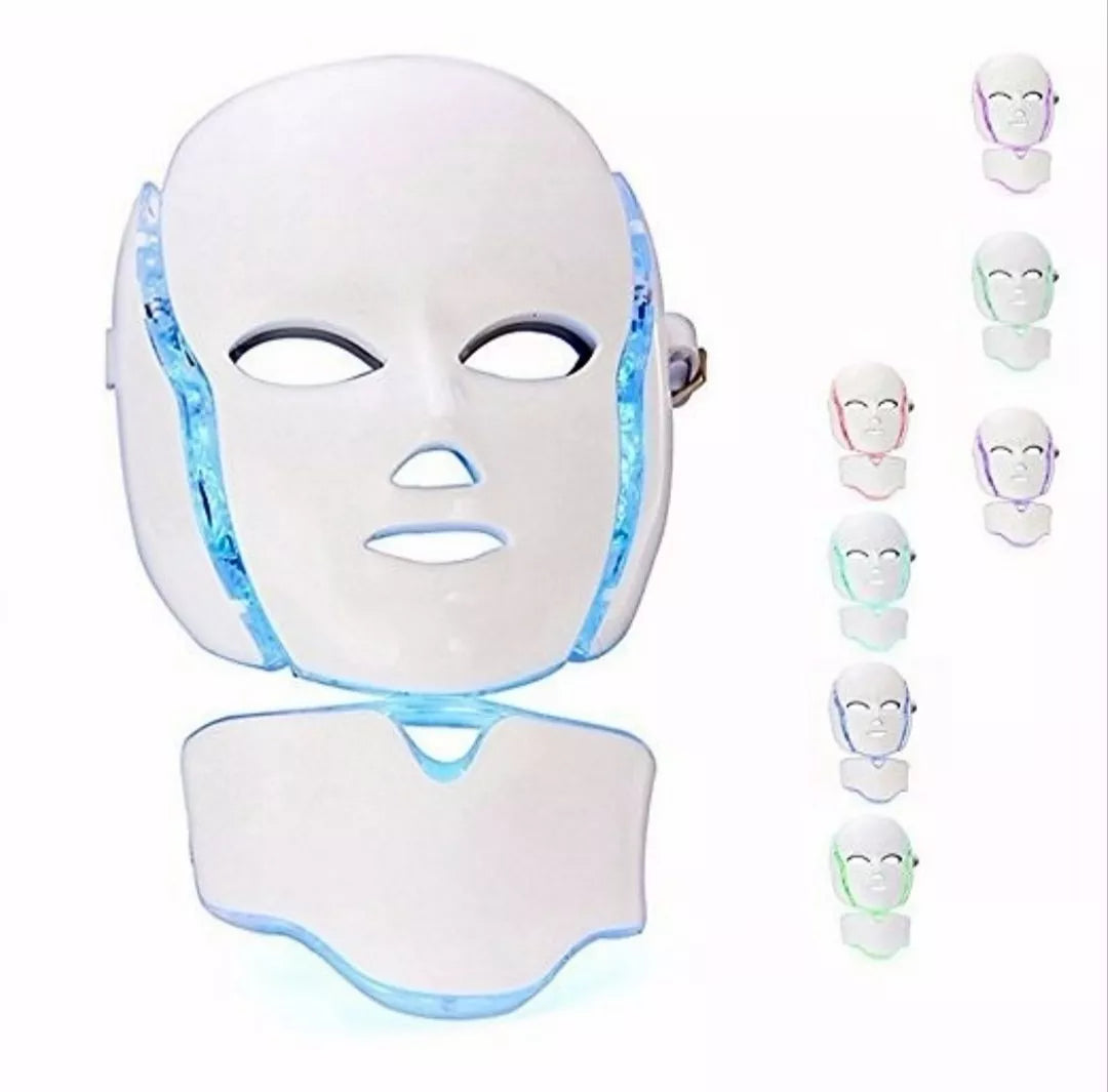Máscara LED de Fototerapia Facial 💆♀️ Rejuvenecimiento para Rostro y Cuello