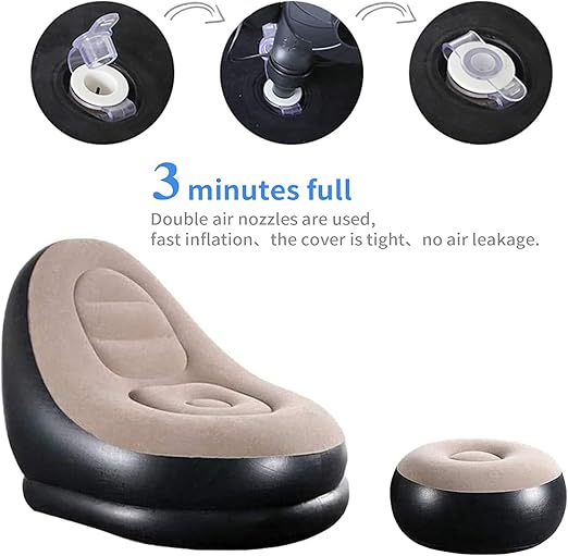 Sillón Inflable con Apoya Pies 🛋️ Incluye Bomba de Pie