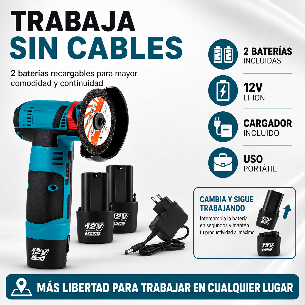 Pulidora Inalámbrica🔥 + 2 Discos + 2 baterías
