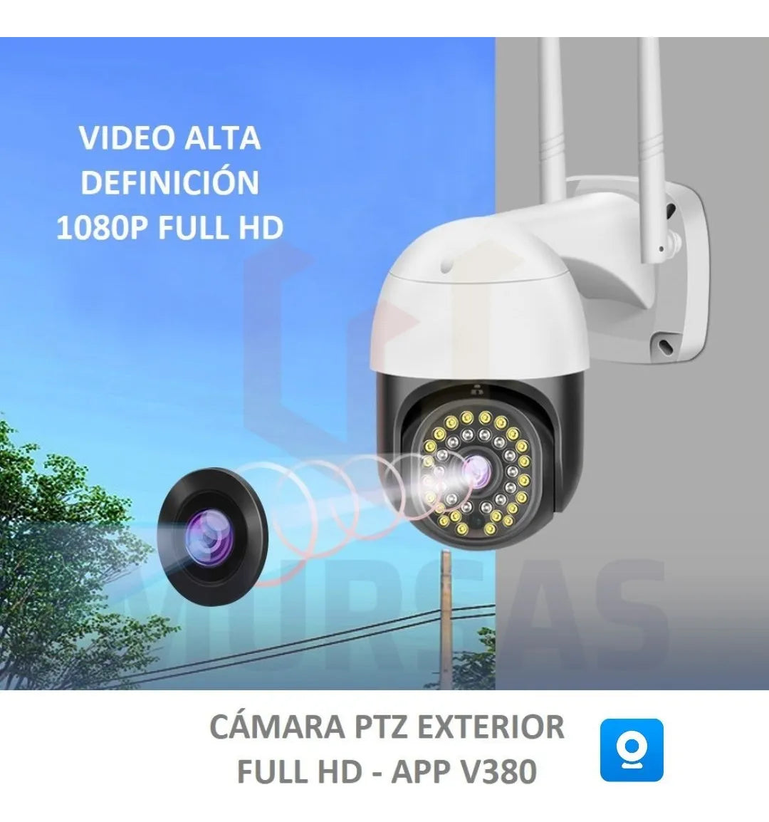 📹 Cámara PTZ WiFi 360° Exterior | Full HD 1080P + Visión Nocturna