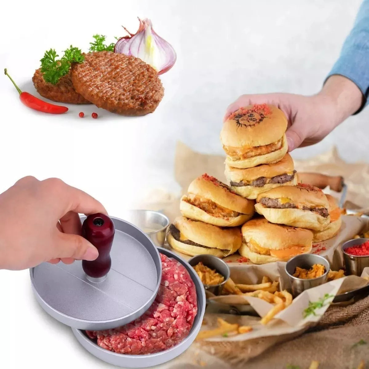 Molde Prensa para Hamburguesas 🍔 Forma Hamburguesas Perfectas en Casa