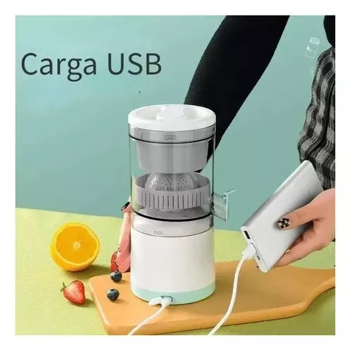 Exprimidor Saca Jugos Naranja Automatico Recargable Portatil Color Blanco