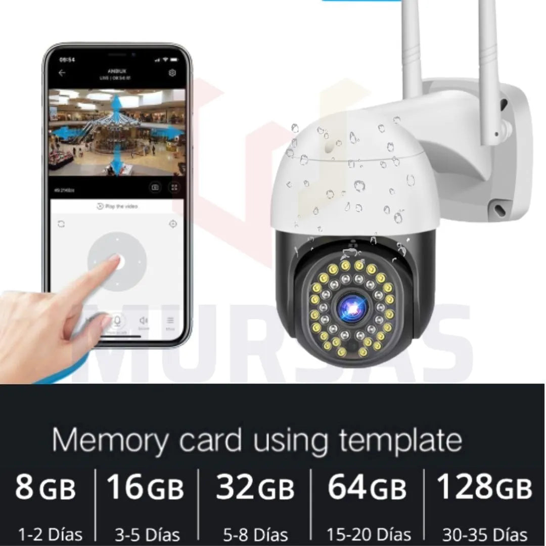 📹 Cámara PTZ WiFi 360° Exterior | Full HD 1080P + Visión Nocturna