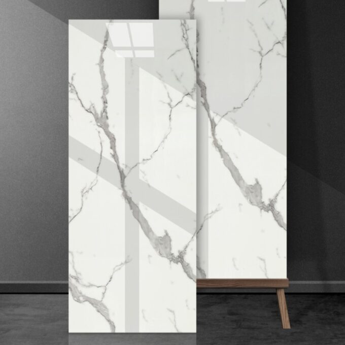 Azulejo adhesivo 90 x 60 blanco marmolizado pegatina decorativa 1PCS