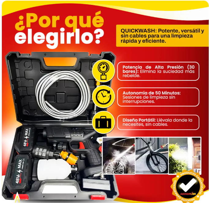 Hidrolavadora Portátil de Alta Presión 🚗 Ideal para Carro y Moto