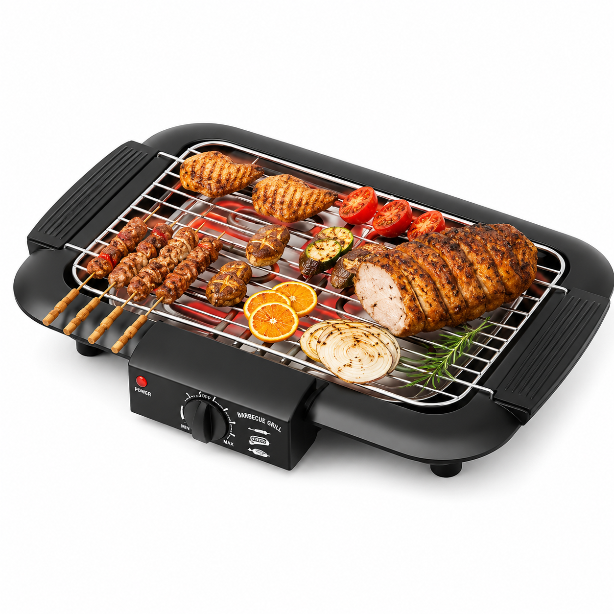 Parrilla Eléctrica Portátil para Asados 🔥 Cocina Carnes y Verduras Fácil en Casa