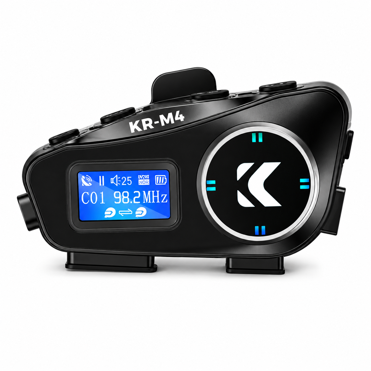 Intercomunicador Bluetooth KR-M4 para Casco 🏍️ Manos Libres con Pantalla y Radio FM