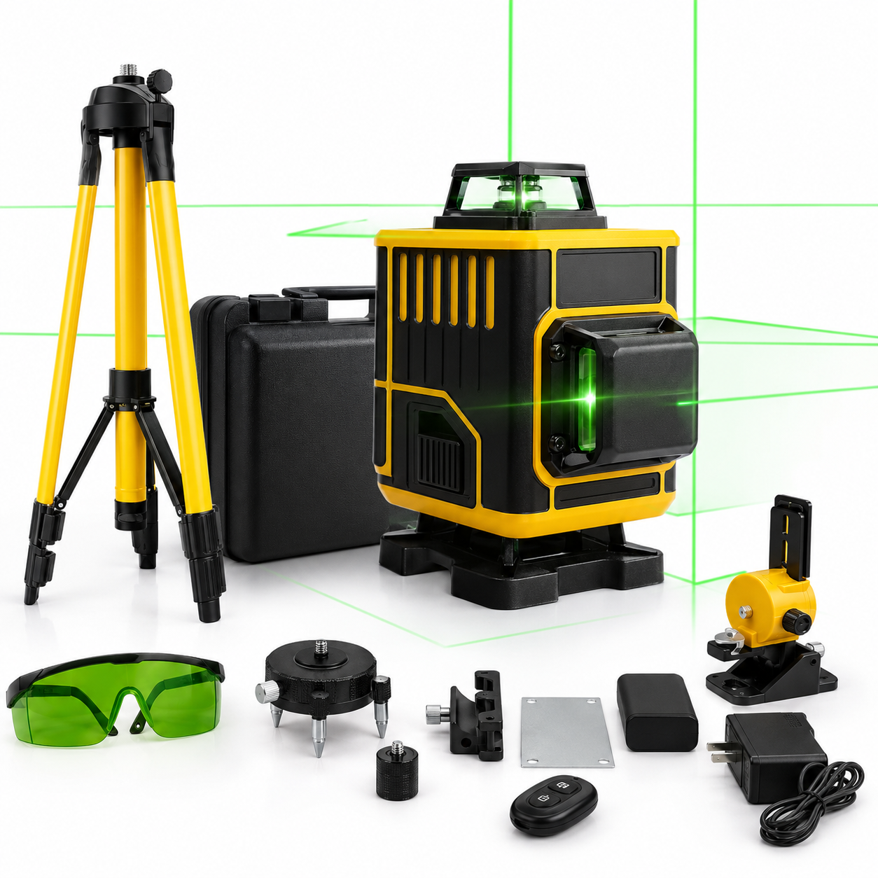 Nivel Láser Verde 16 Líneas con Trípode 📐 Alineación Precisa para Obra y Remodelación