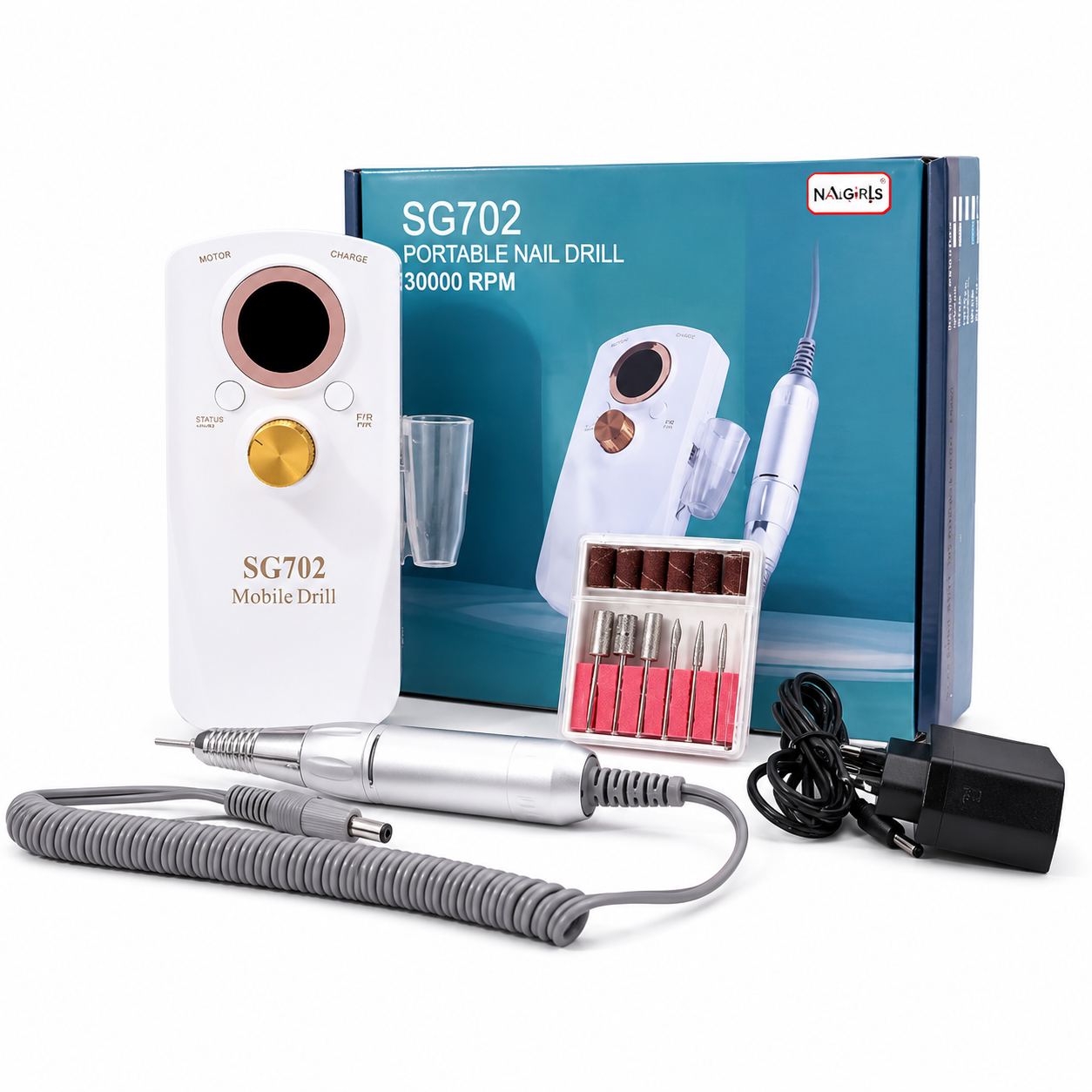 Torno Eléctrico para Uñas SG702 💅 Pulidor Profesional para Manicure y Pedicure