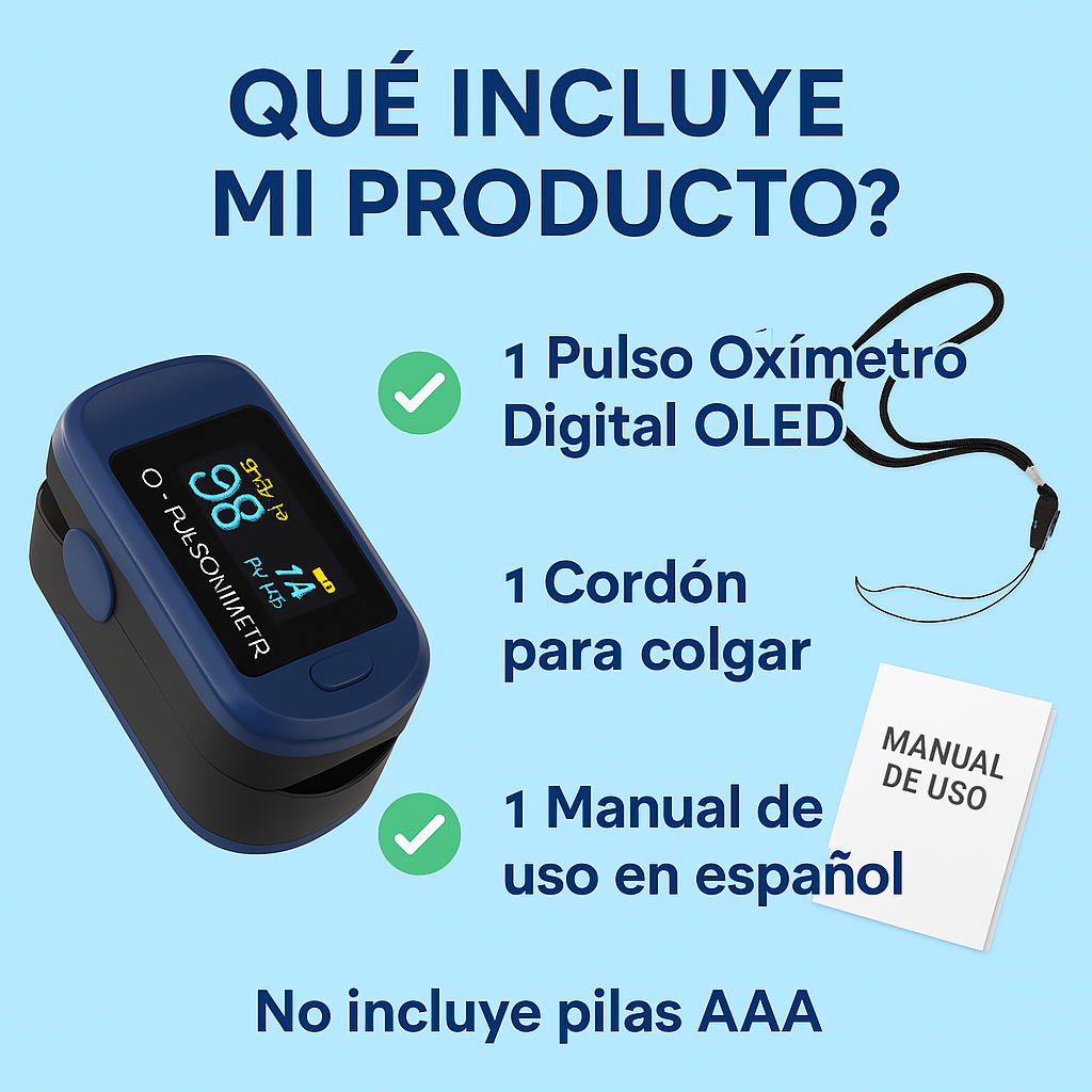 Oxímetro de Pulso Digital 🫀 Mide Oxígeno y Frecuencia Cardíaca