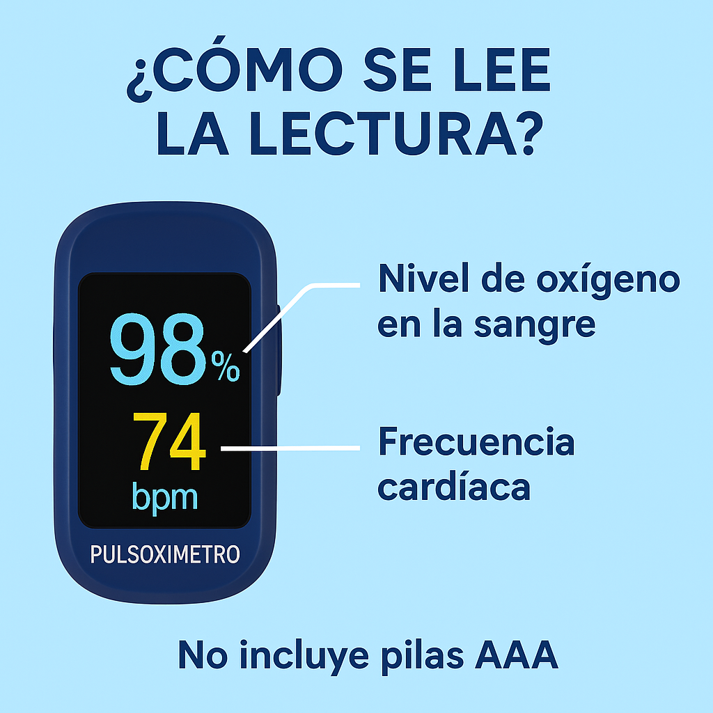 Oxímetro de Pulso Digital 🫀 Mide Oxígeno y Frecuencia Cardíaca