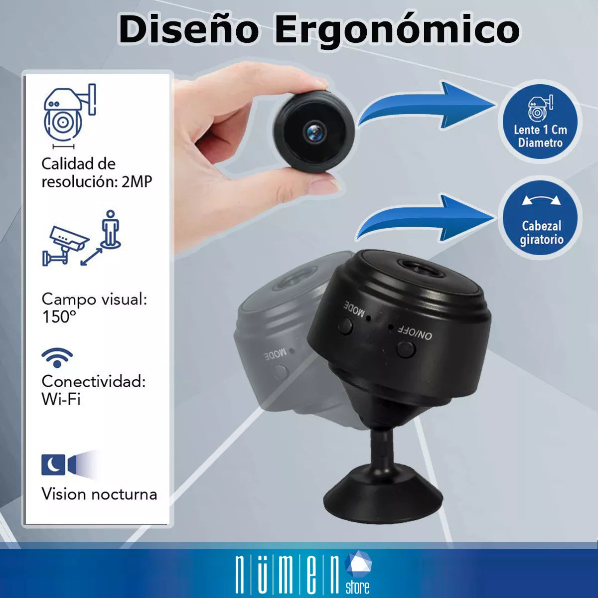 Mini Cámara De Seguridad Espía A9 Inalámbrica Hd 1080p Wifi Color Negro
