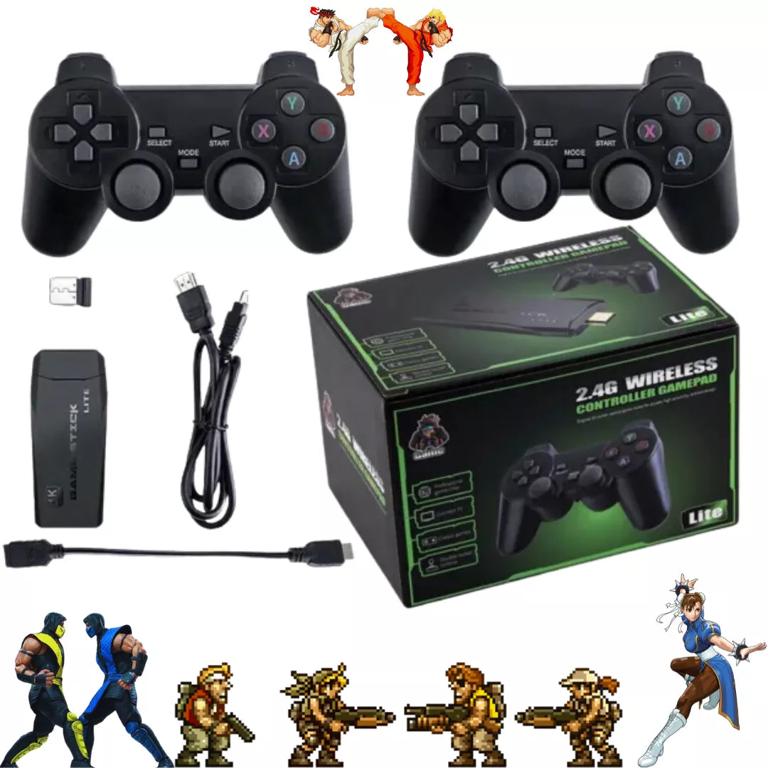 Videojuego Gamer Stick 4k para televisión con 02 controles