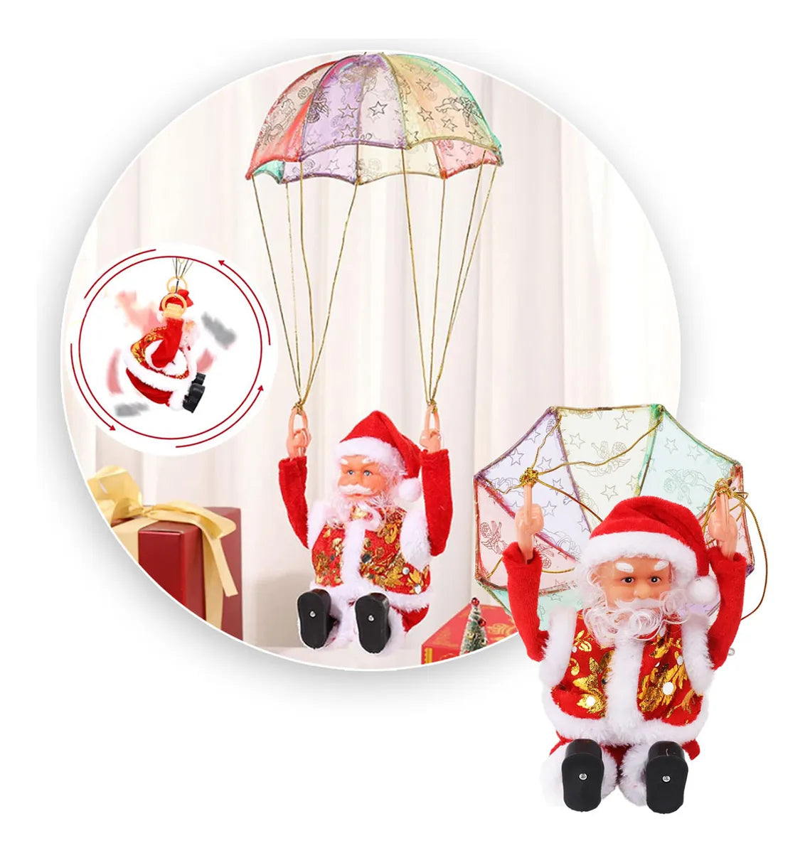 🎅 Papá Noel Giratorio 360° – ¡La decoración que cobra vida esta Navidad! 🎄