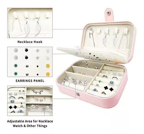 Joyero Organizador Portátil para Joyería 💍 Guarda Anillos, Collares y Aretes con Estilo