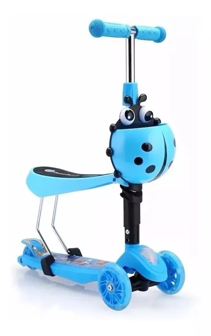 Scooter Infantil 3 en 1 con Silla 🛴 Patineta Ajustable para Niños