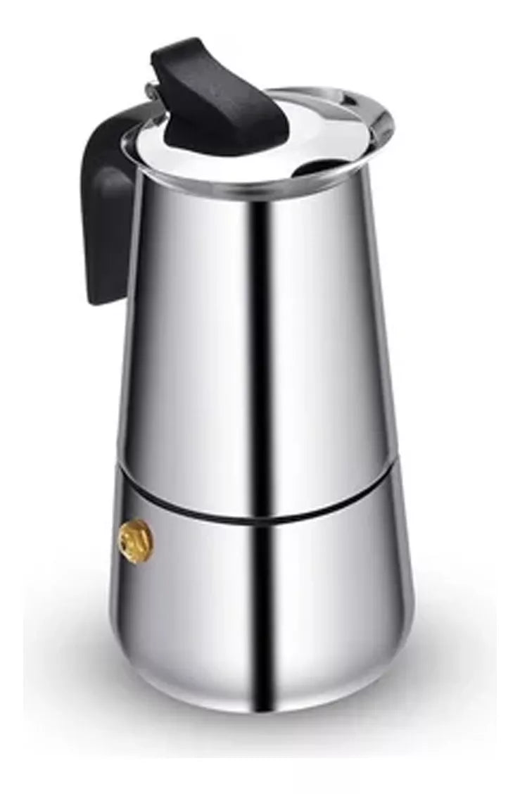 Cafetera Espresso Maker 9 Tazas manual plateada italiana