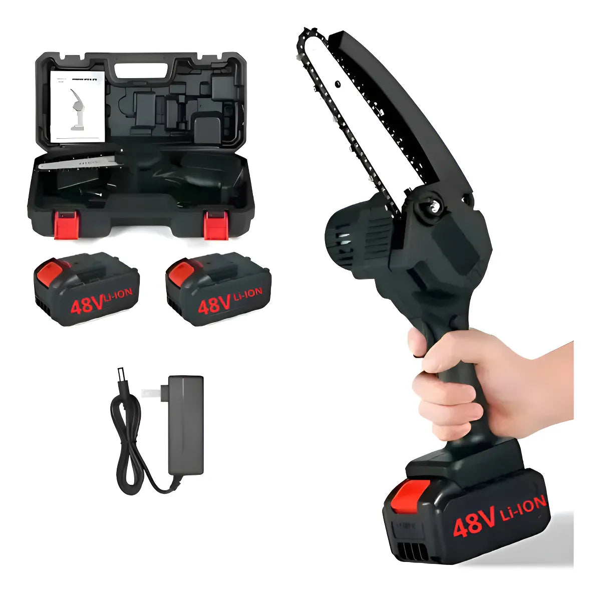 Mini Sierra Eléctrica Portátil Profesional ⚡ 2 Baterías – Corte Preciso y Potente