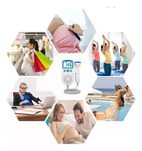 Audífono cardíaco para bebés, monitor de sonar Doppler fetal, color azul