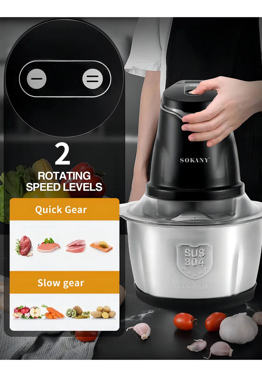 Picadora Eléctrica Sokany 🥕 Procesador de Alimentos Rápido y Potente
