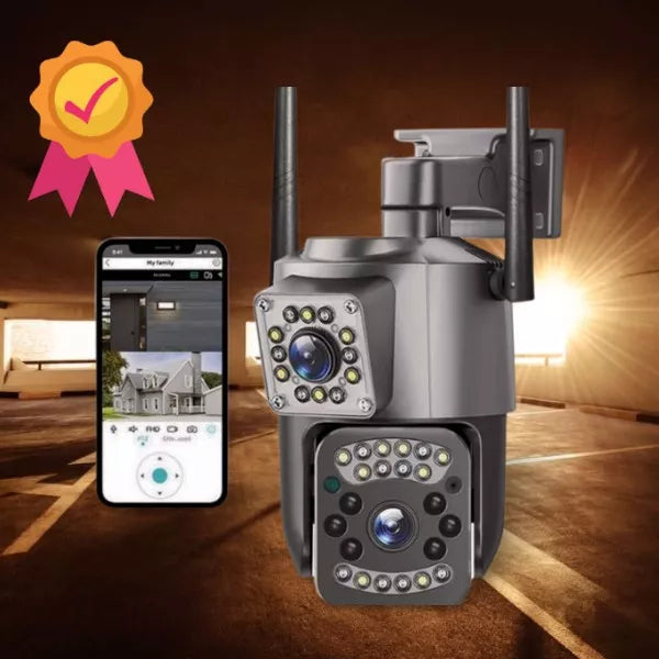Cámara PTZ 360° Doble Lente 🔒🌓 Visión Nocturna Full HD 1080P