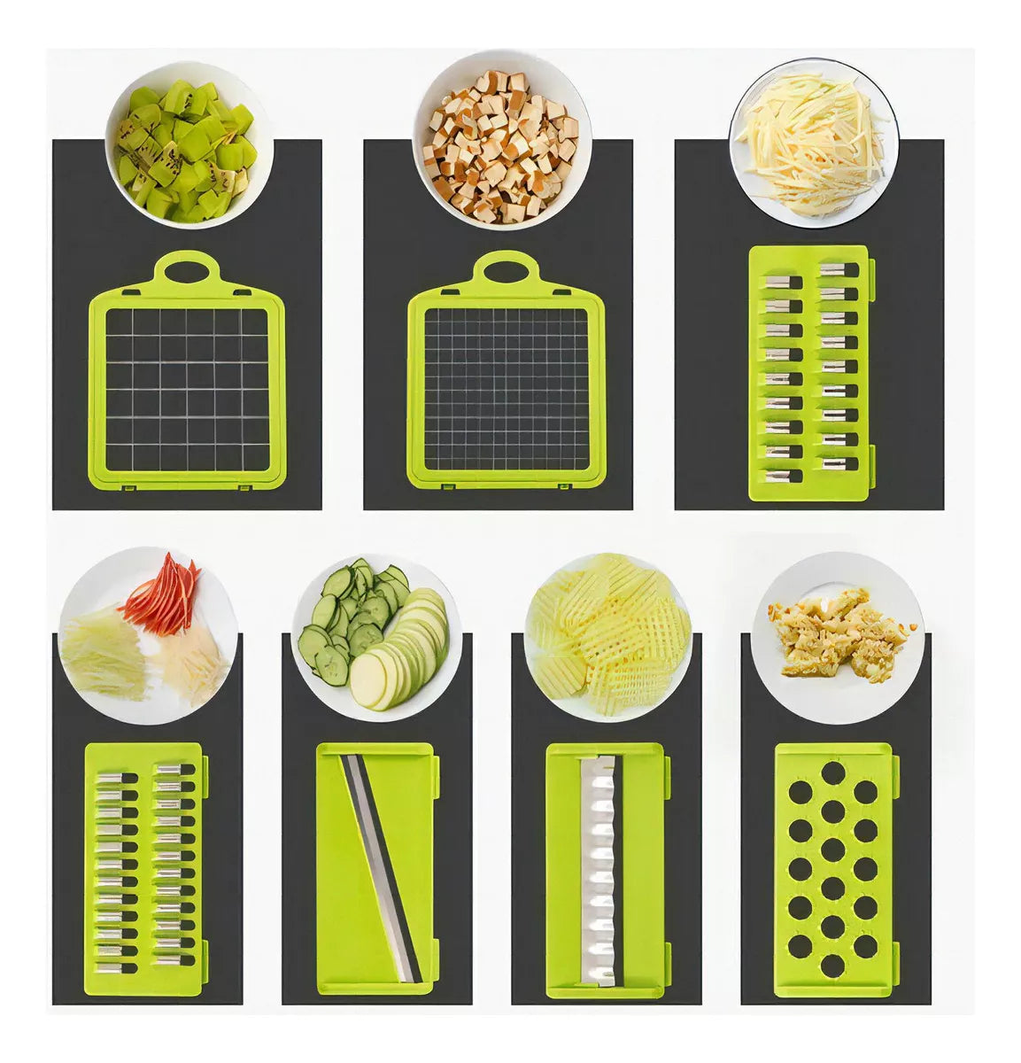 Rallador y Picador Manual 3 en 1 🥕 Corta Verduras, Frutas y Quesos Fácil