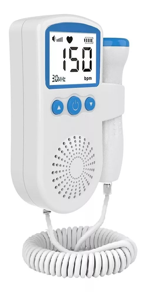 Audífono cardíaco para bebés, monitor de sonar Doppler fetal, color azul
