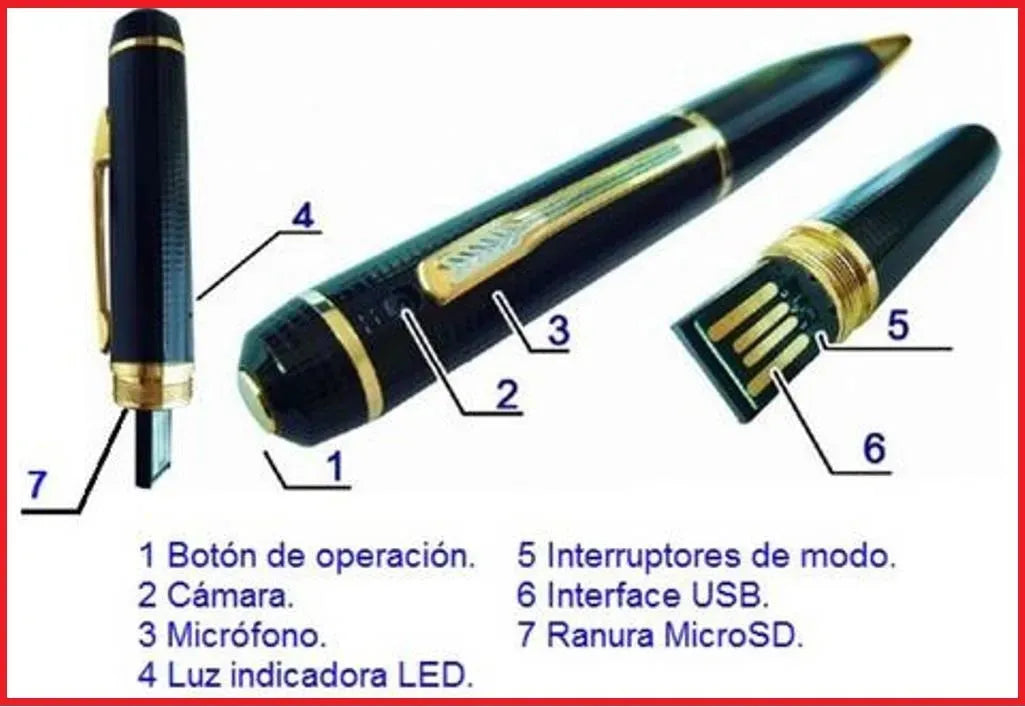 Bolígrafo con Cámara HD 🖊️📷 Grabación Discreta de Video y Fotos