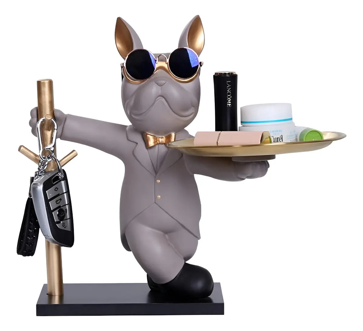 Figura Decorativa de Perro con Bandeja 🐶 Organizador Elegante para Entrada y Hogar