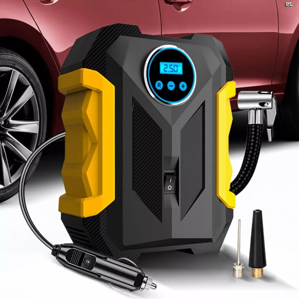 Compresor de Aire Portátil Digital 🚗 Inflador Eléctrico para Carro y Moto con Pantalla LED